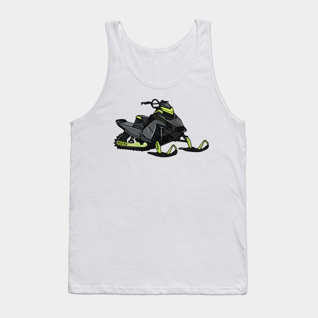 Snowmobile cartoon illustration Tank Top by Miss Cartoon